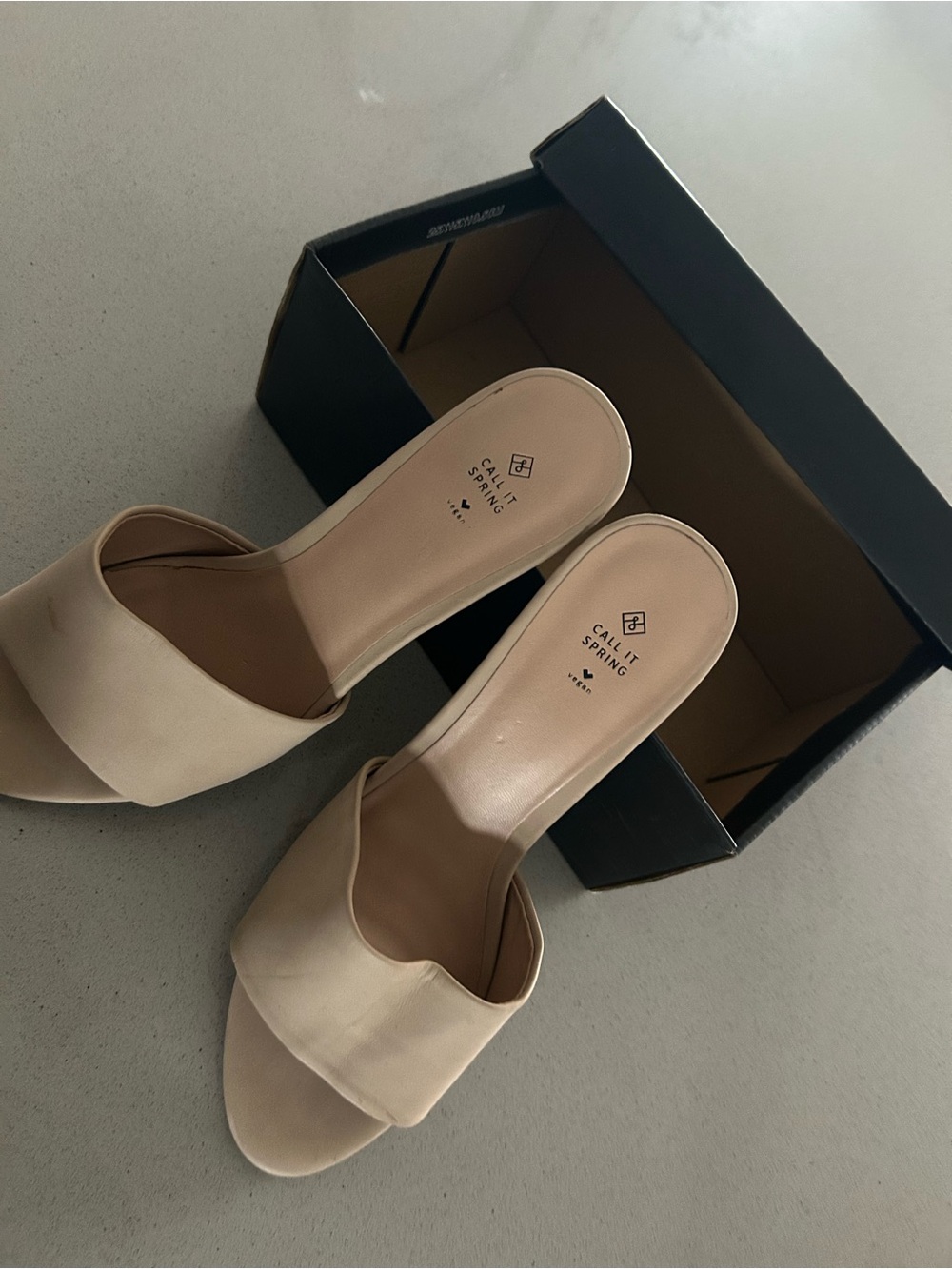 Call It Spring Neutral Beige Slide Mules - Picture 2 of 5